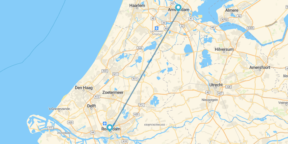 Ámsterdam y Róterdam en tren