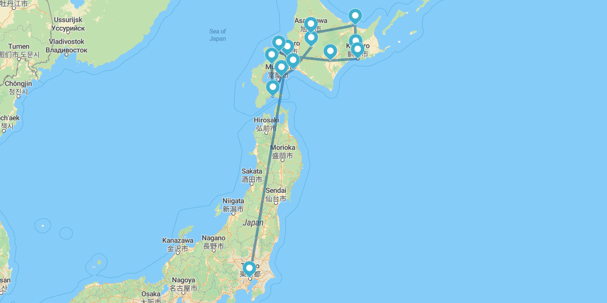 Ruta por Hokkaido y Tokio