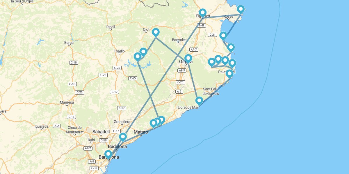 Ruta desde Figueres a Barcelona. Del Surrealismo al Modernismo. El Grand Tour de Catalunya (TRAMO 5)