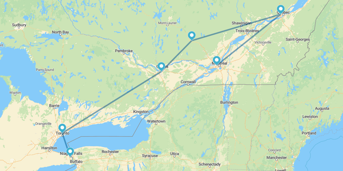 Toronto, Ottawa,  Mont Tremblant, Quebec y Montreal