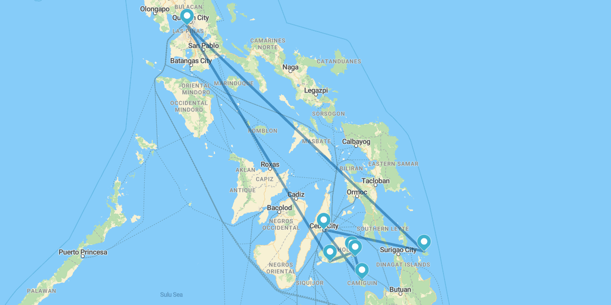 Manila, Bohol y Anda, Camiguín, Cebú y Siargao