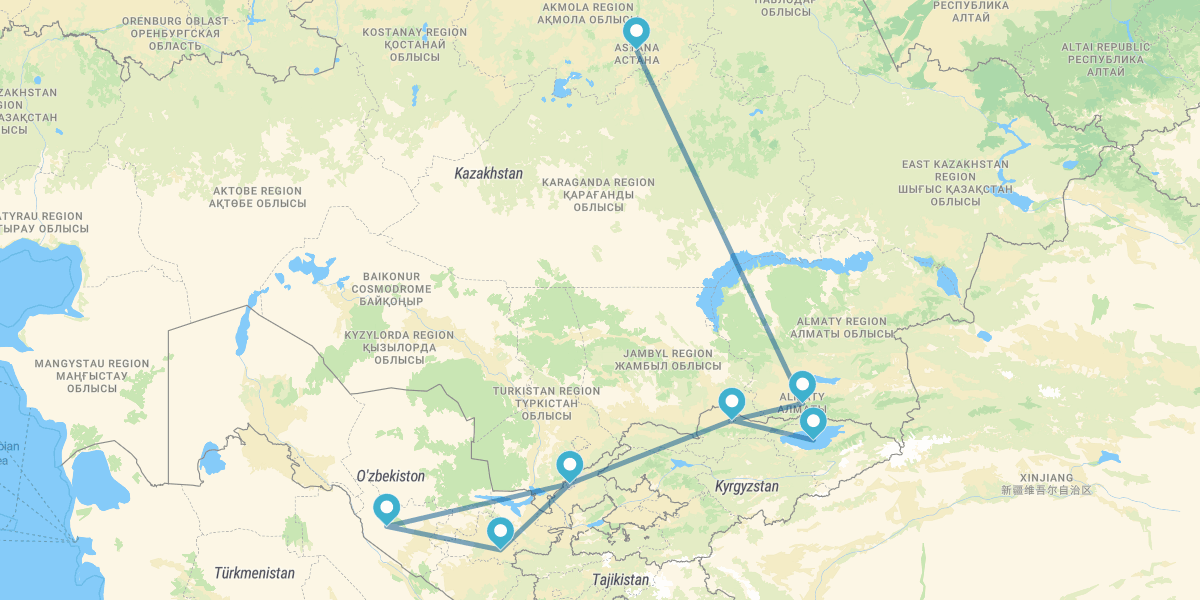 Astaná, Almaty, Bishkek y la Ruta de la Seda