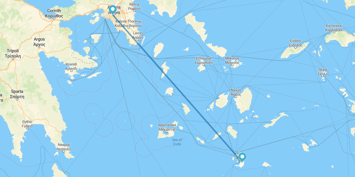 Atenas y Santorini en avión, con traslados y coche de alquiler