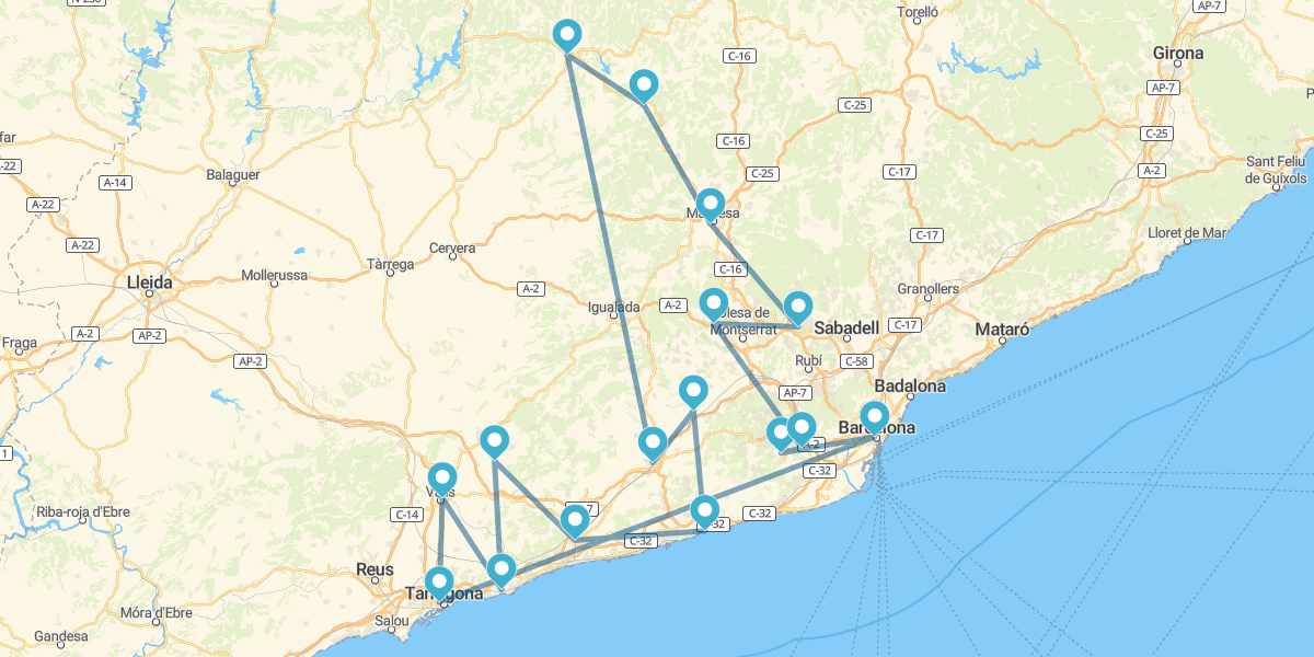 De Barcelona a Tarragona. Viñedos con sabor a mar. Grand Tour de Catalunya (TRAMO 1)