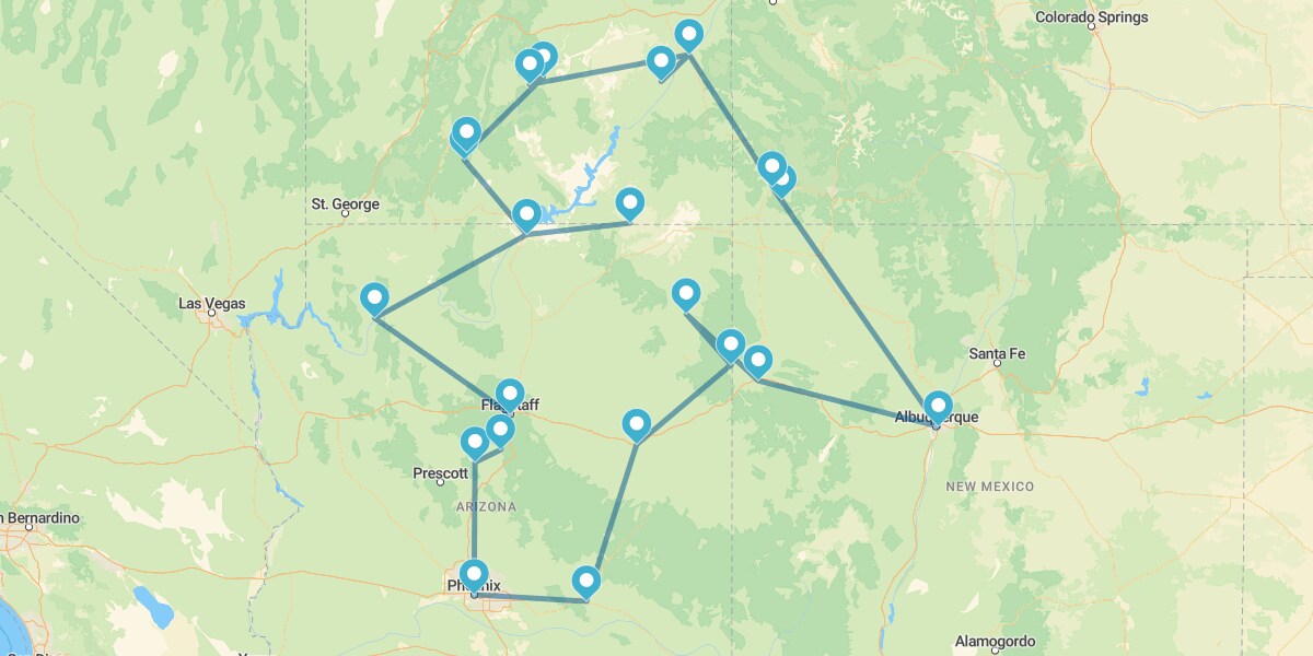 Ruta por las espectaculares "Four Corners", desde Phoenix al Gran Cañon, con Parques Naturales y Tesoros Culturales