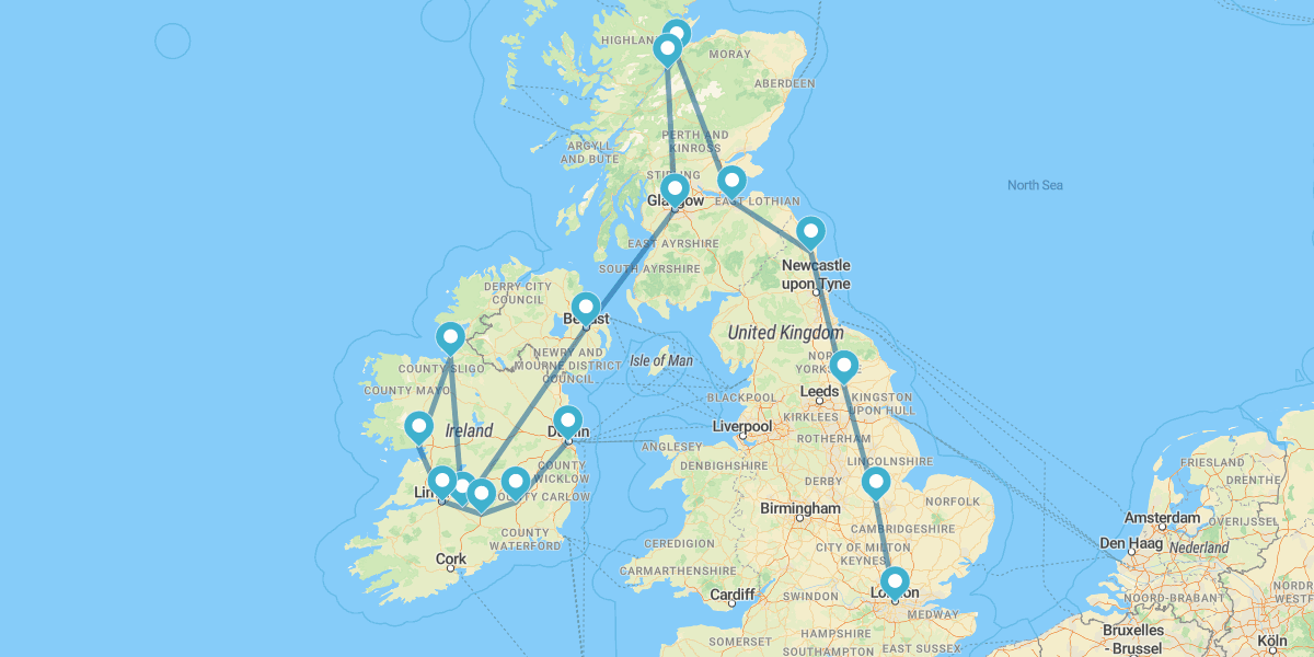 De Londres a Dublín con Escocia