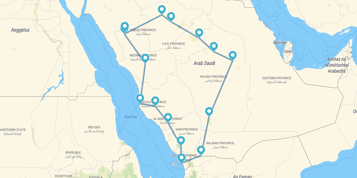 Ruta completa por Arabia Saudí