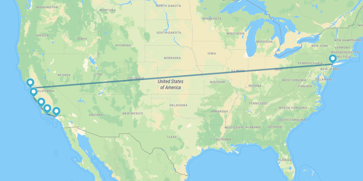 Ruta por la Costa de California, de Los Ángeles a San Francisco y Nueva York