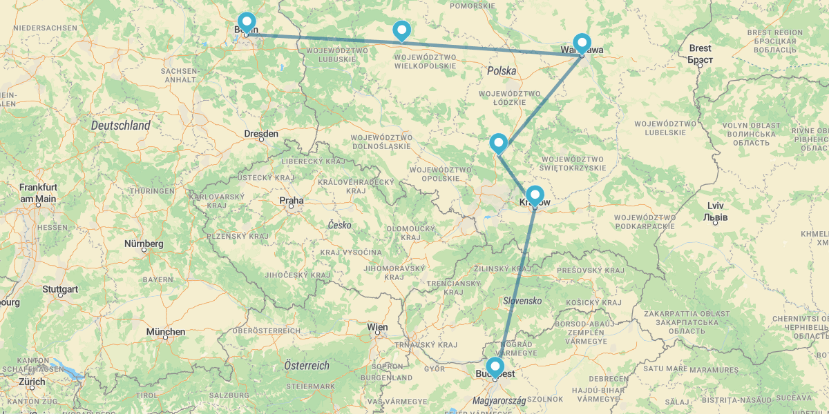 Berlín, Varsovia, Cracovia y Budapest