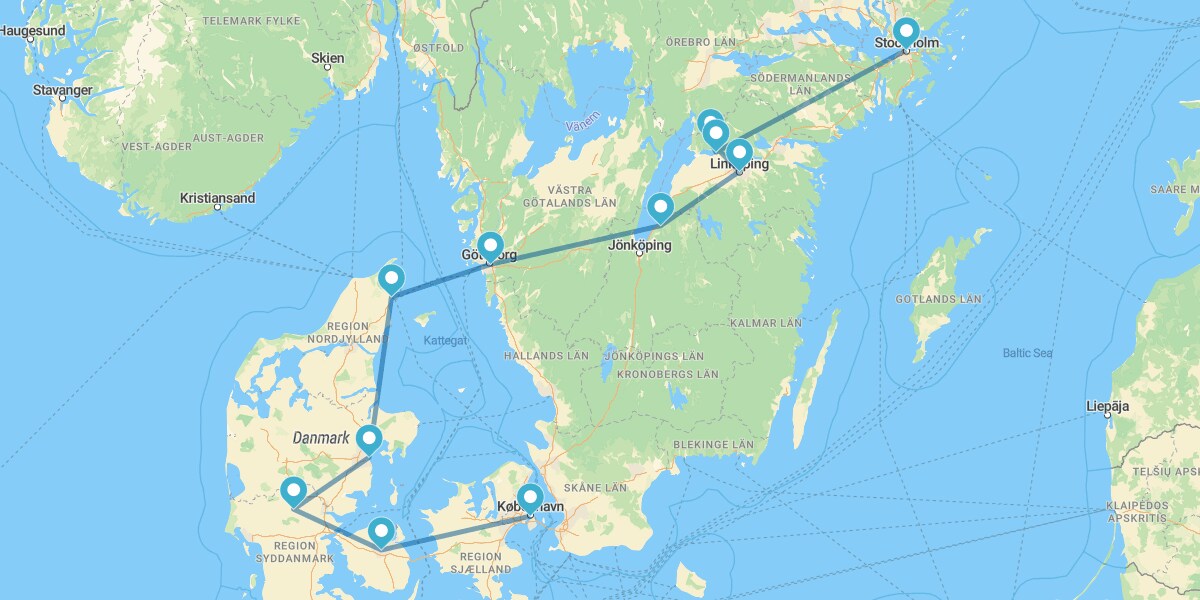 Copenhague, Billund, Gotemburgo y Estocolmo