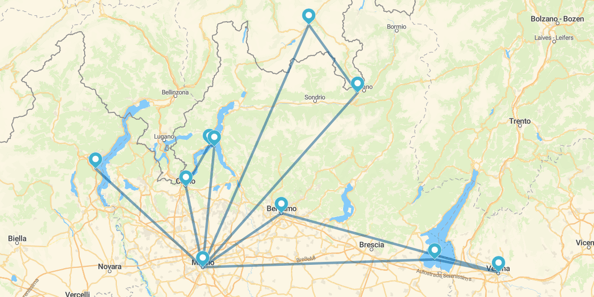 Milán, Lagos del Norte y Bernina Express