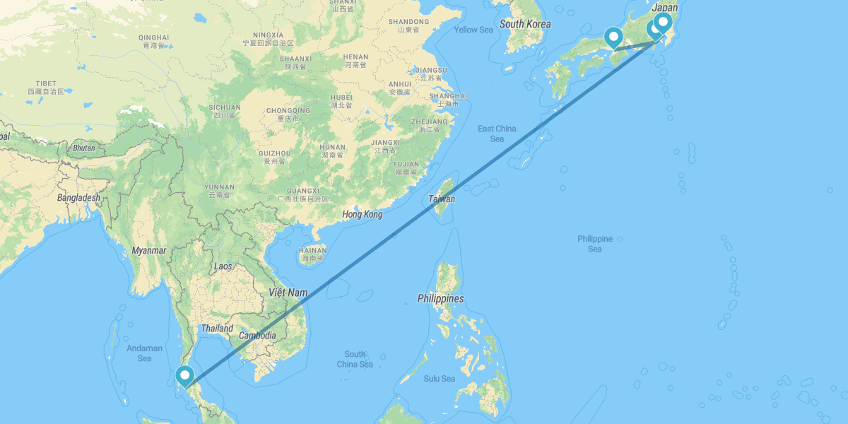 Osaka, Hakone, Tokio y Krabi