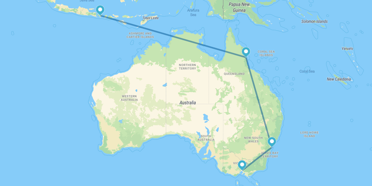 Melbourne, Sídney, Cairns y Bali