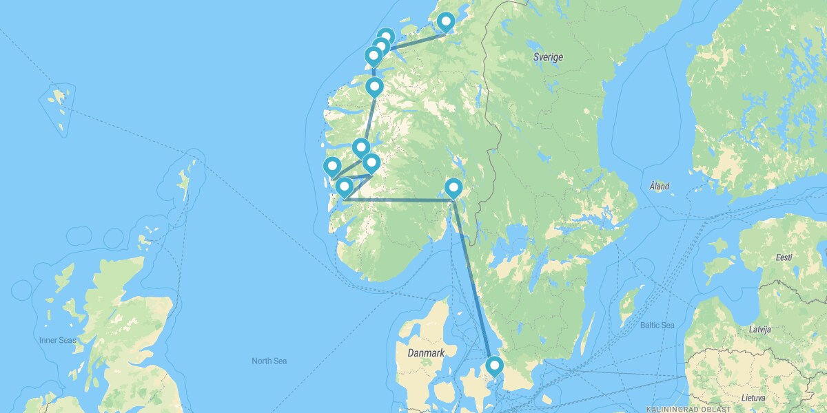 De Trondheim a Oslo y Copenhague