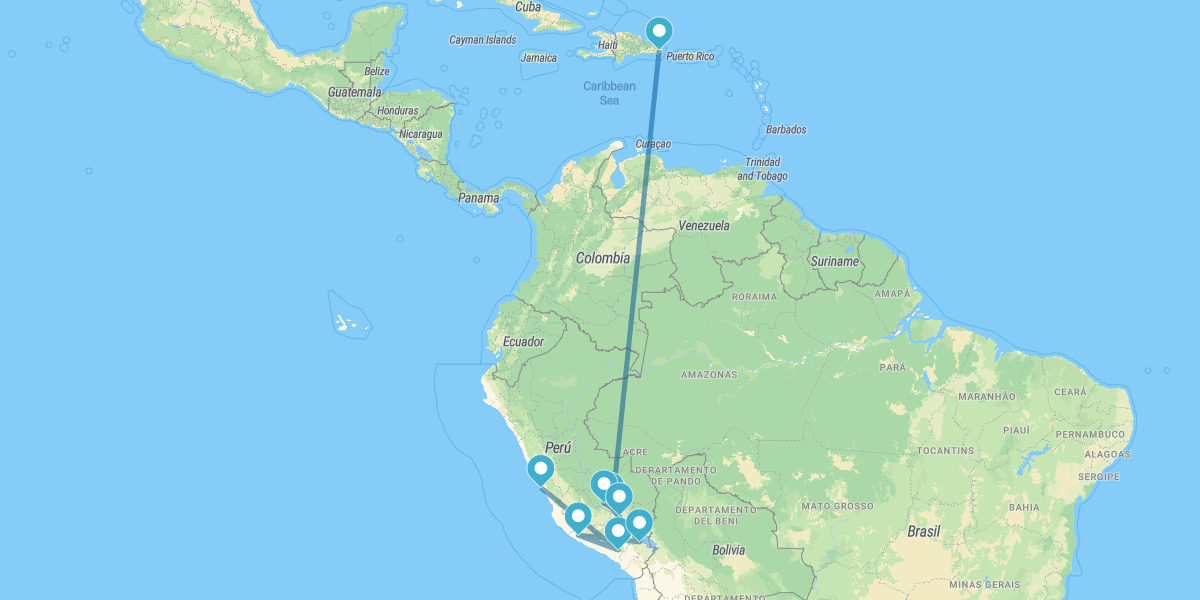 Lima, Arequipa, Cañón del Colca, Lago Titicaca, Cusco, Machu Picchu, Moray, Montaña Vinicunca y Punta Cana