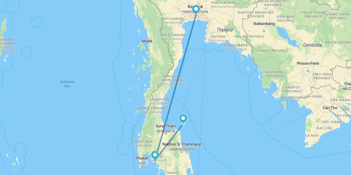 Bangkok, Krabi y Koh Samui