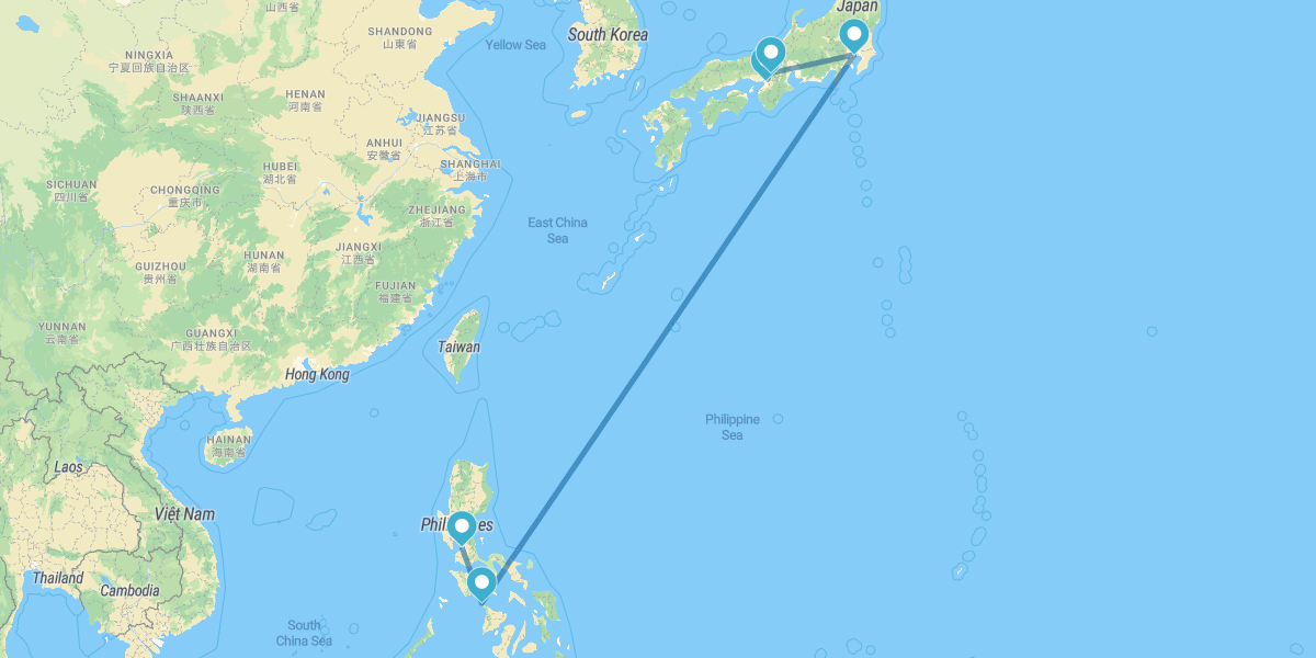 Osaka, Kioto, Tokio, Manila e Isla de Borácay