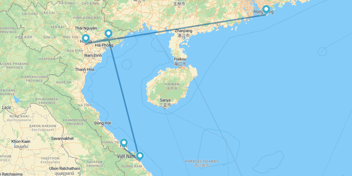 Hong Kong y Norte y Centro de Vietnam
