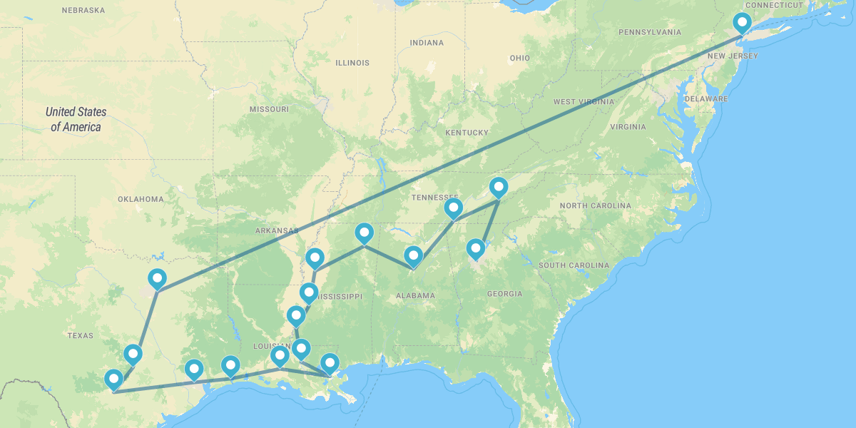 Nueva York y Ruta por las Raíces Musicales del Sur (Musical Roots of the South)