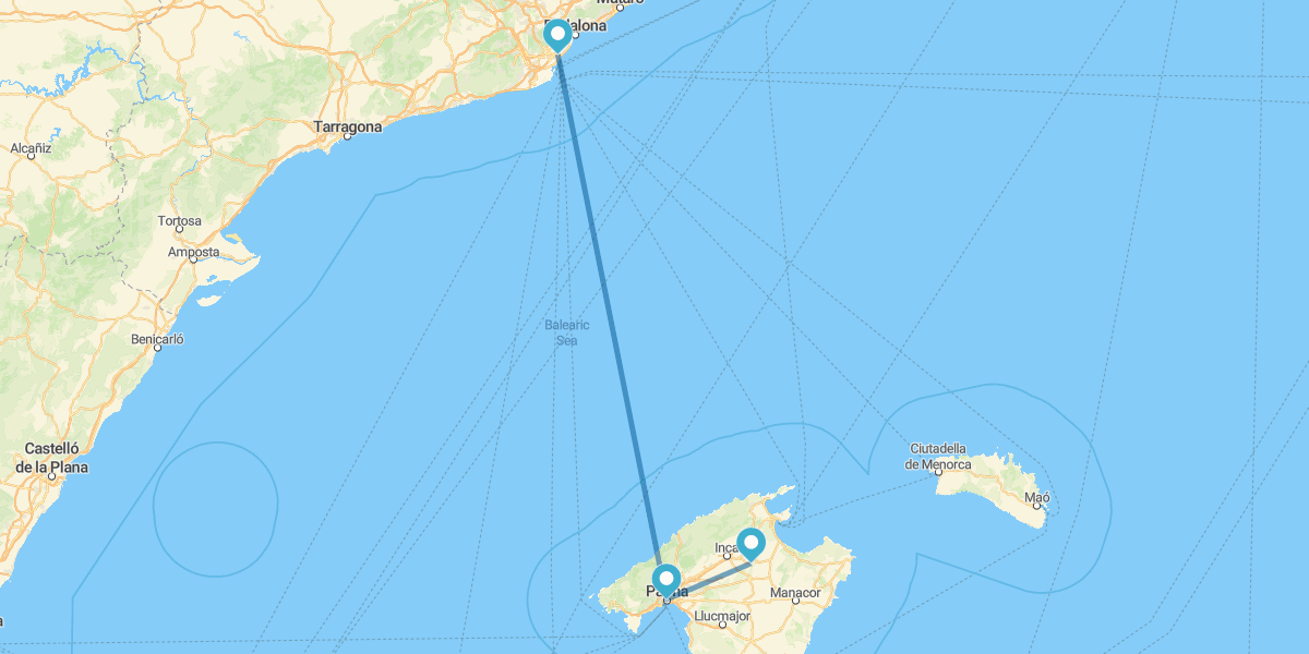 Barcelona y Mallorca con traslados y coche de alquiler