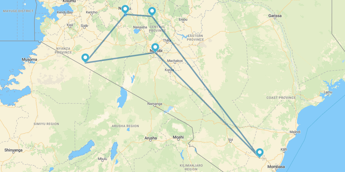 Nairobi, Samburu, Aberdare, Lago Nakuru y Masai Mara
