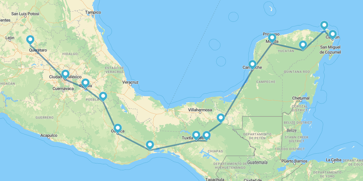 La Gran Ruta Mexicana con Estancia en la paradisíaca Isla Holbox