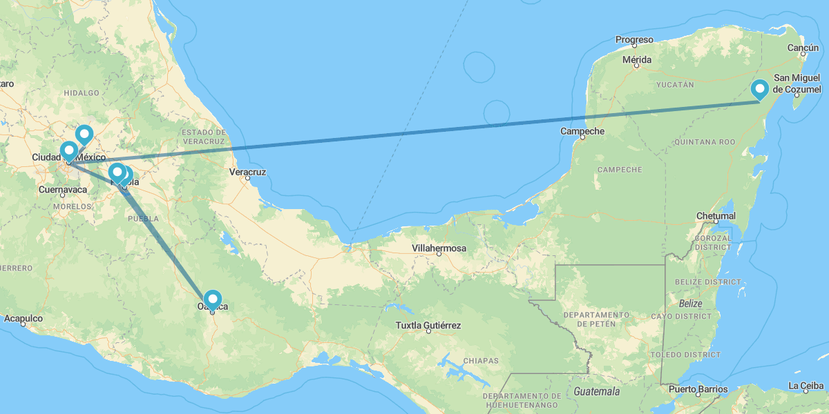 Ciudad de México, Puebla, Oaxaca, Cholula y Riviera Maya