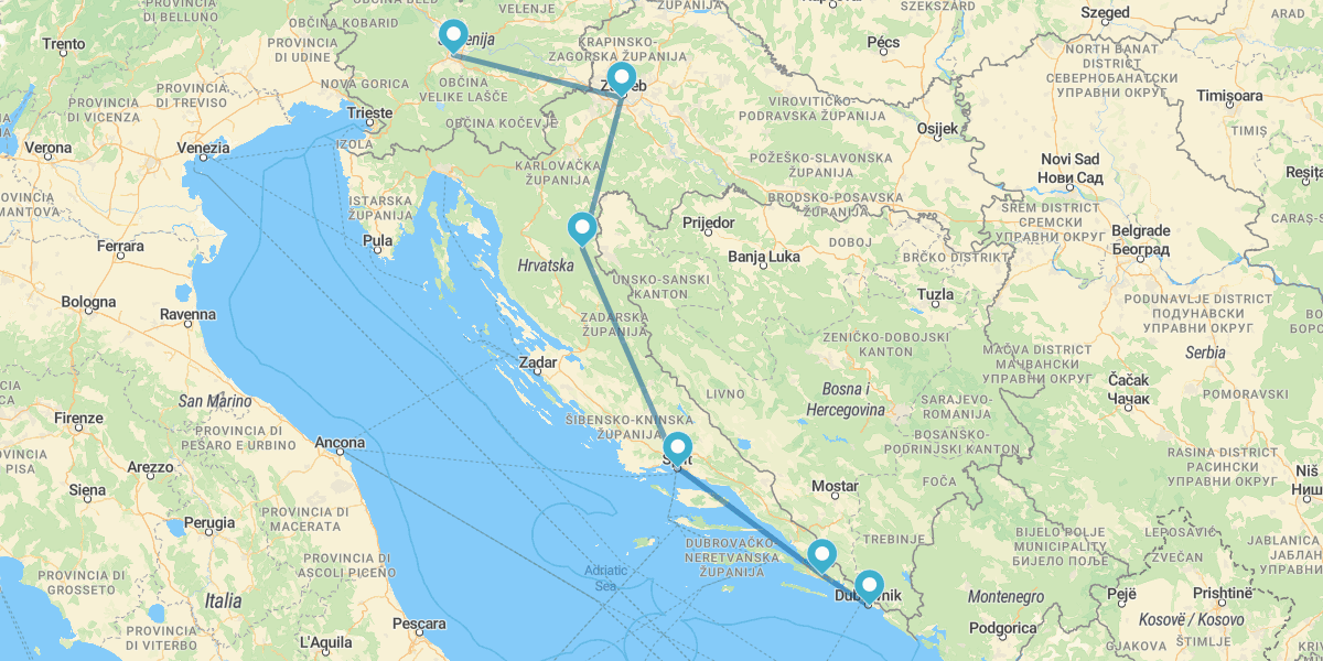De Zagreb a Dubrovnik con Ljubljana