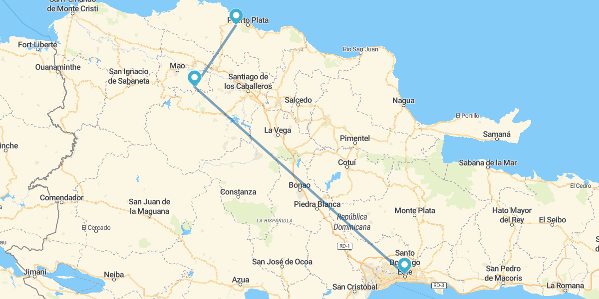 Santo Domingo, Santiago de Los Caballeros y Puerto Plata