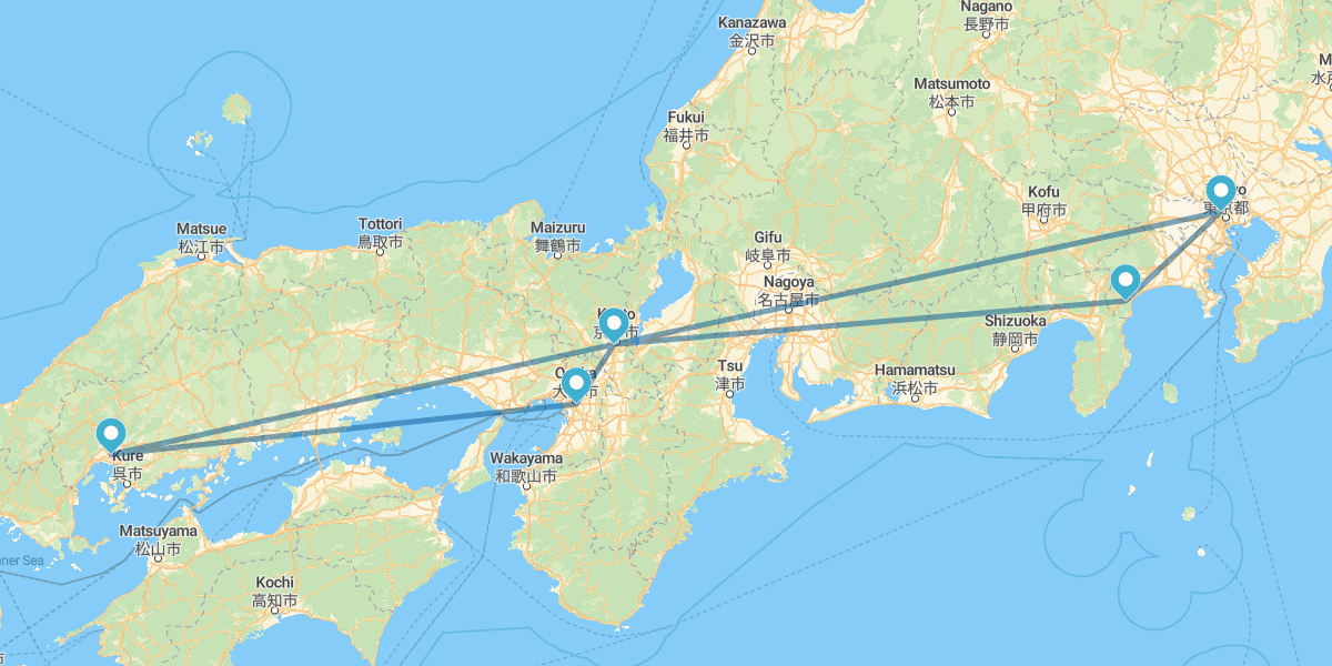 Salida Especial Vuelo Directo Tokio, Hiroshima, Osaka, Kioto y ryokan en Hakone