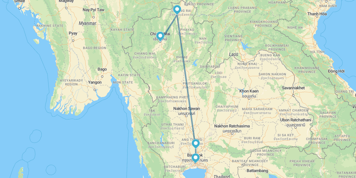 Tailandia de Norte a Sur