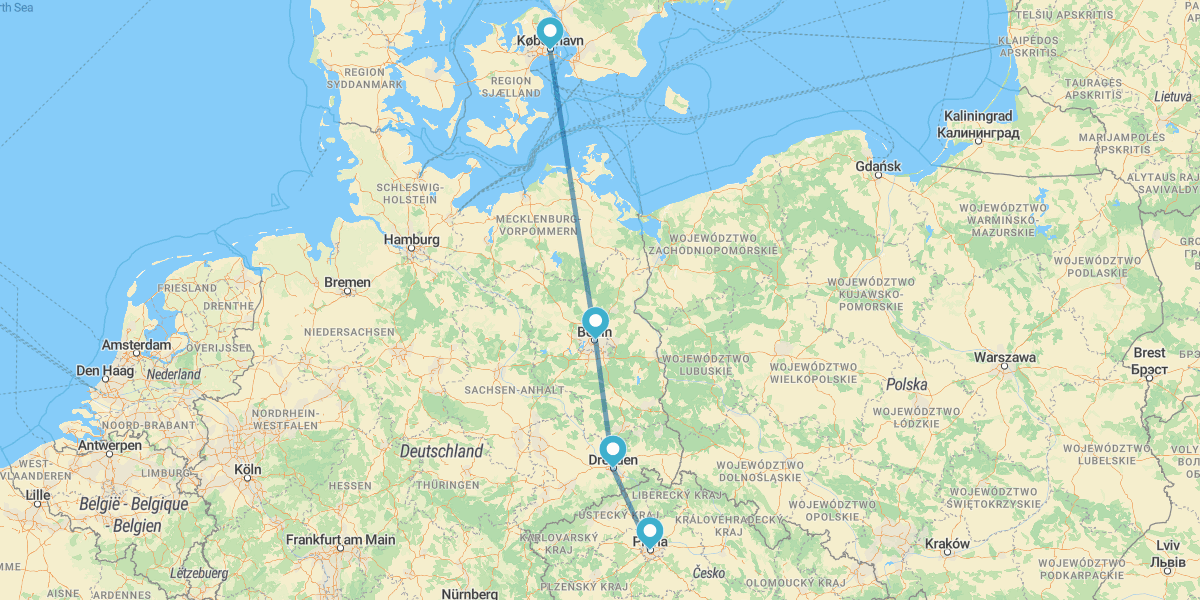 Copenhague, Berlín y Praga