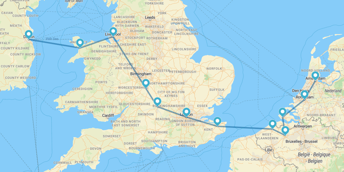 Dublín, Londres, Brujas y Ámsterdam