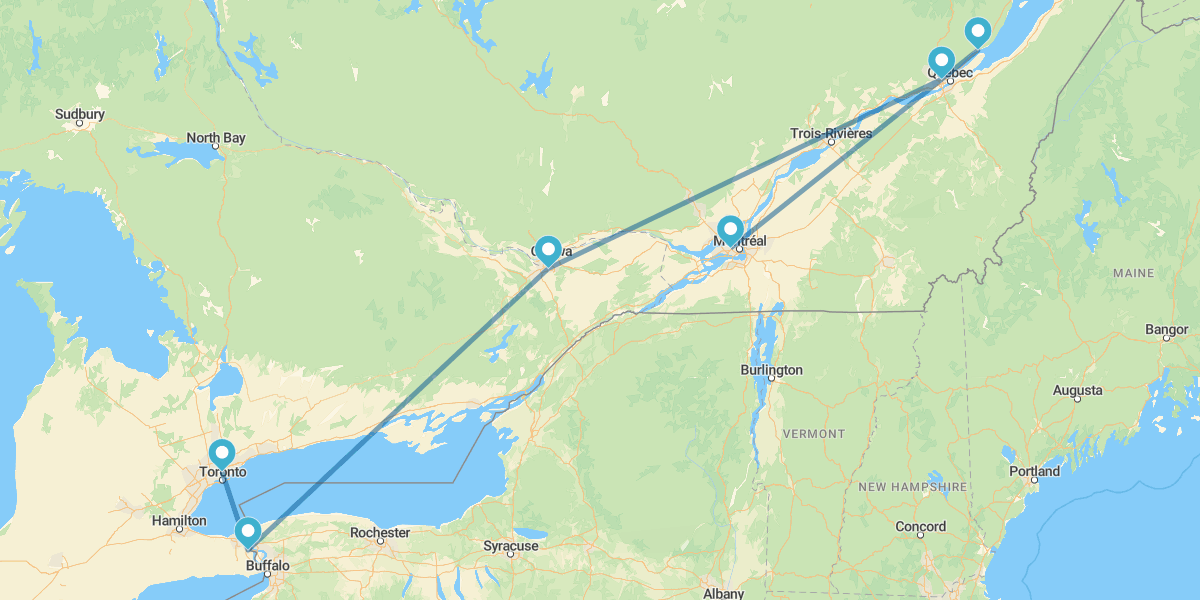 De Toronto a Montreal con Costa de Beaupre y región de Mauricie