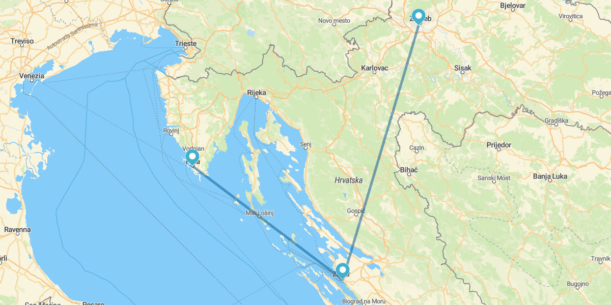 Zagreb, Zadar y Pula