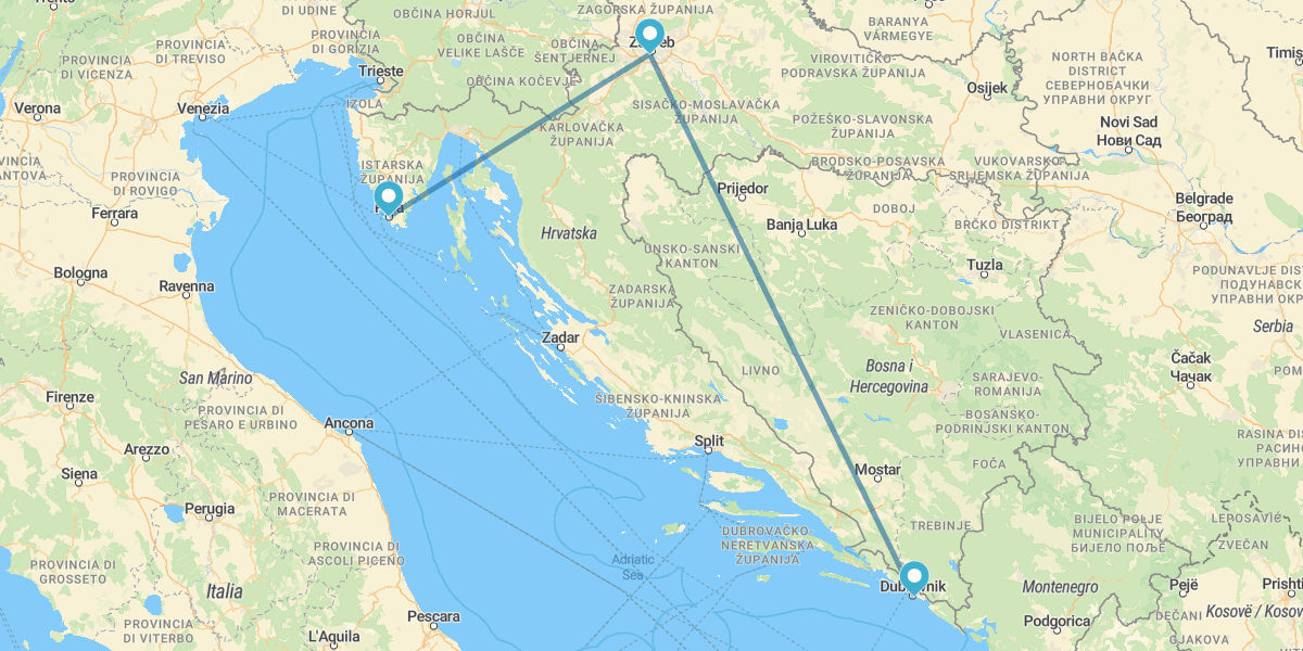 Pula, Zagreb y Dubrovnik