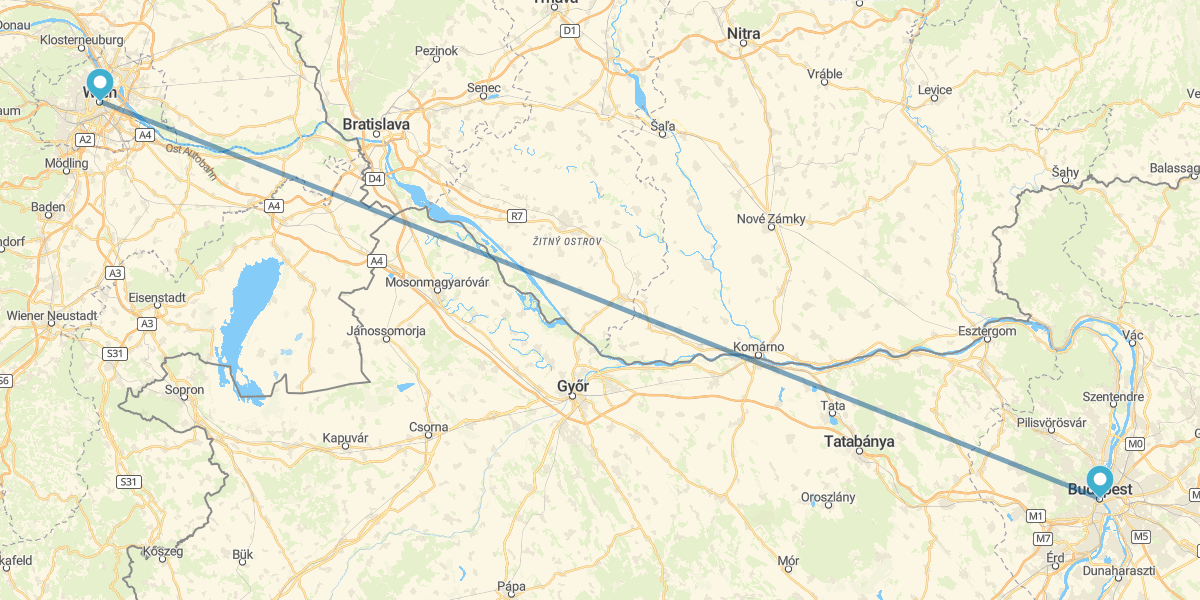 Viena y Budapest en avión