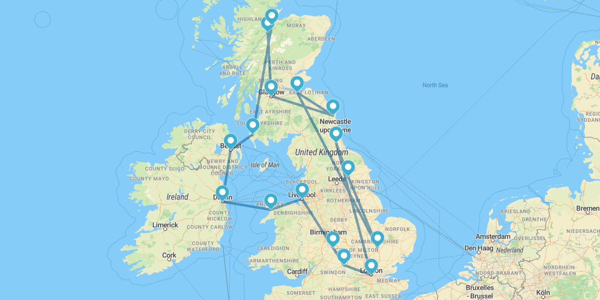 Inglaterra, Escocia e Irlanda