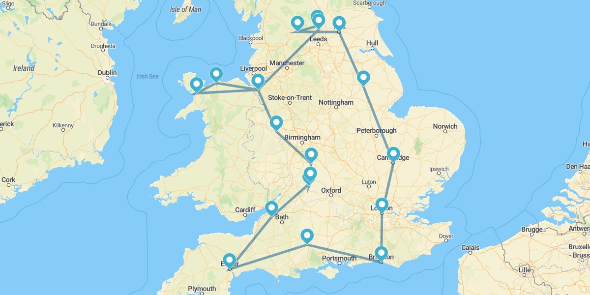 Ruta por Inglaterra y Norte de Gales