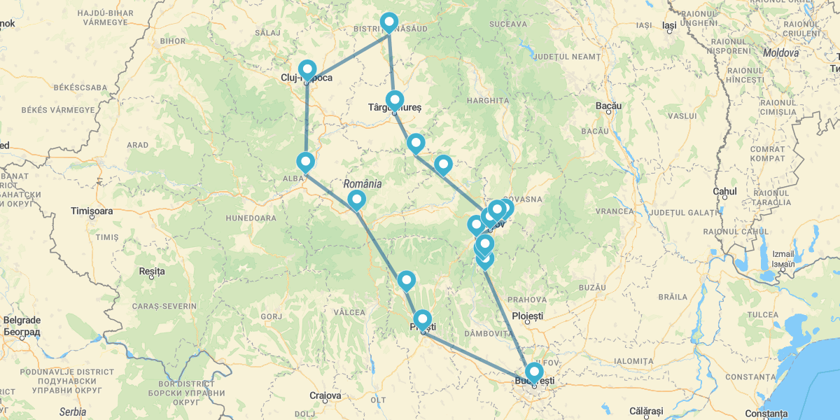 Ruta de Transilvania, Bucovina y Cárpatos