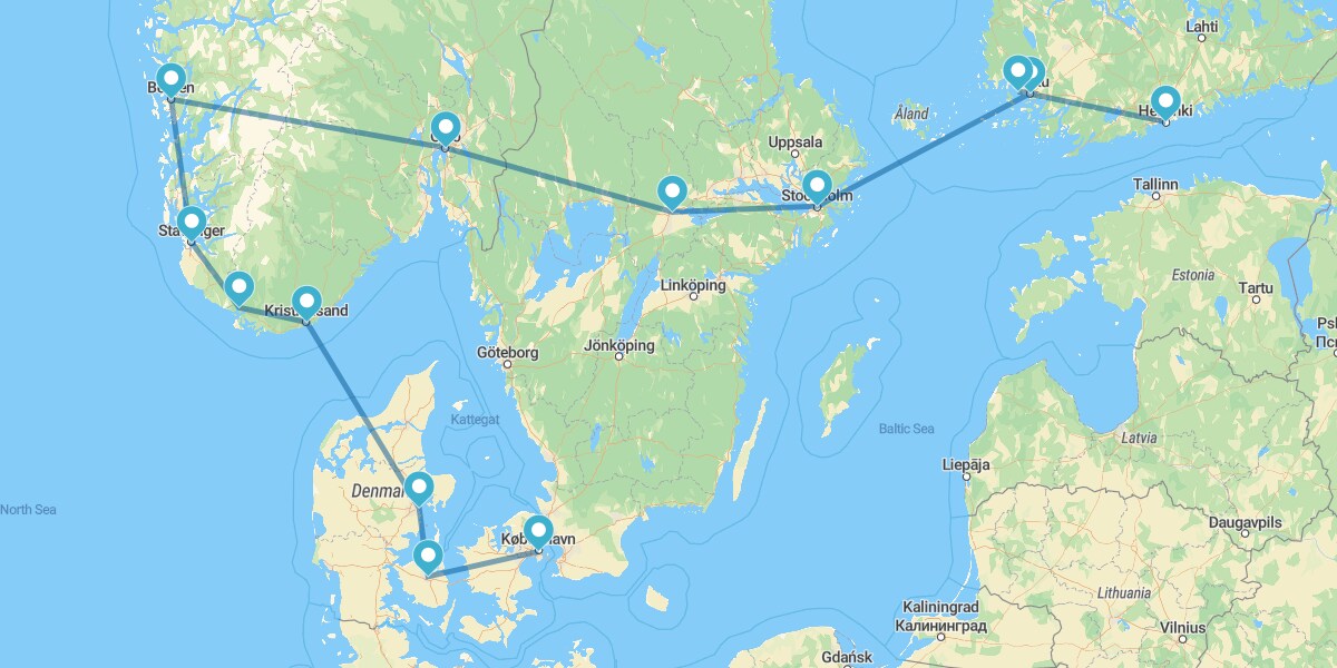 Copenhague, Oslo, Fiordos Noruegos y Helsinki