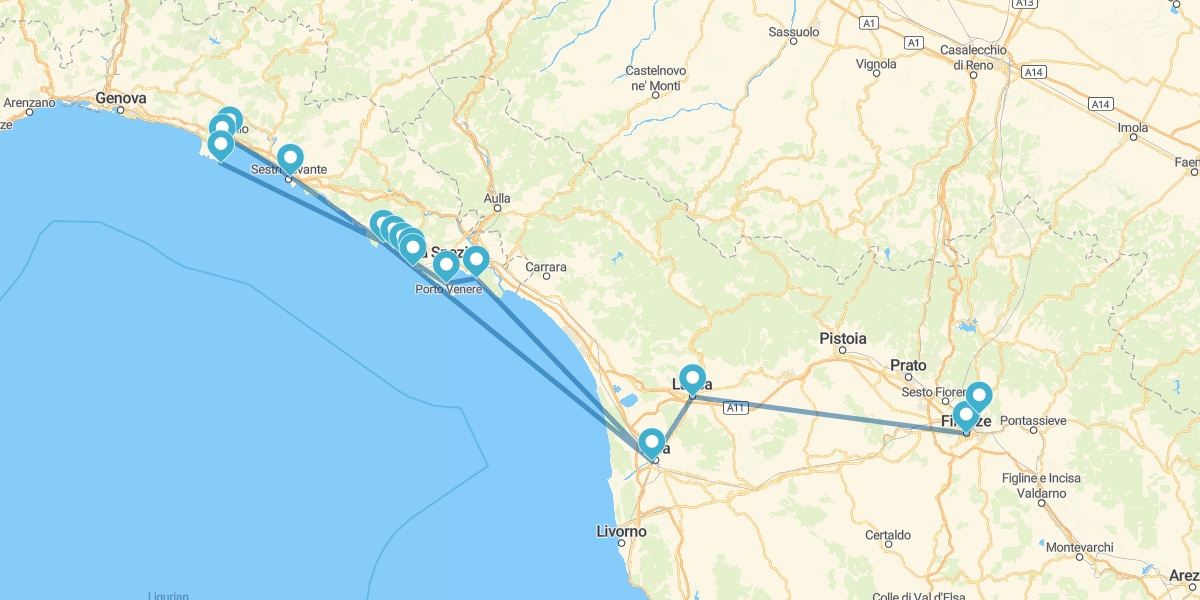 Ruta por la Toscana y la Costa de Liguria con Cinque Terre