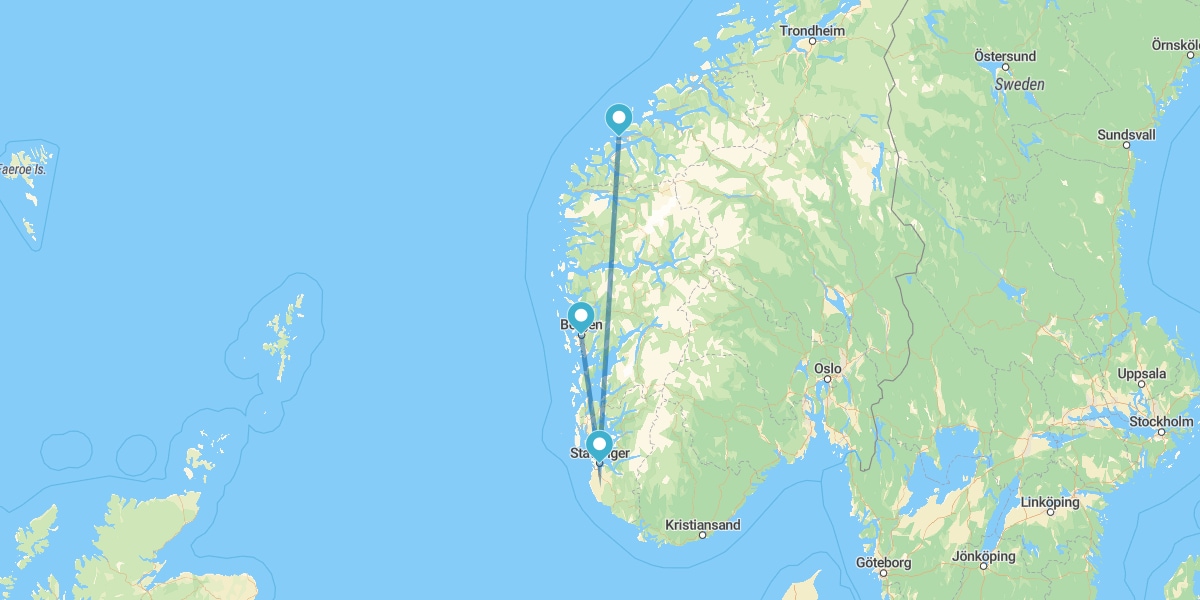 Bergen, Stavanger y Ålesund