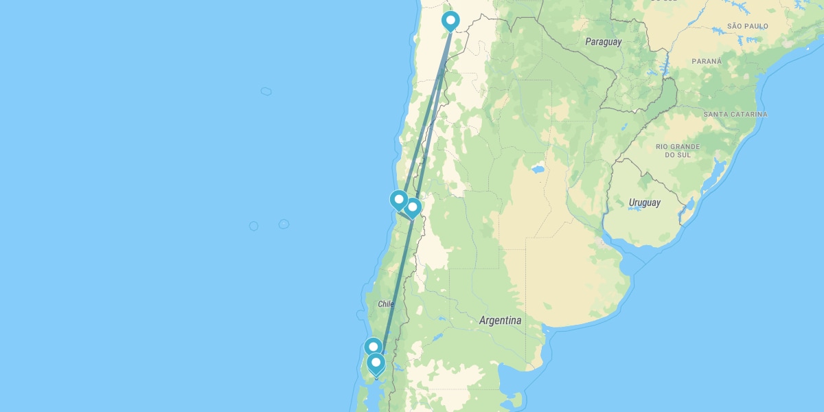 Santiago, Atacama y Puerto Varas