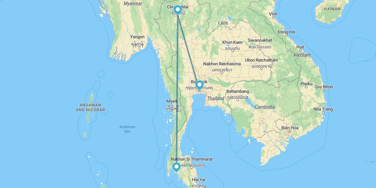 Bangkok, Chiang Mai y Krabi