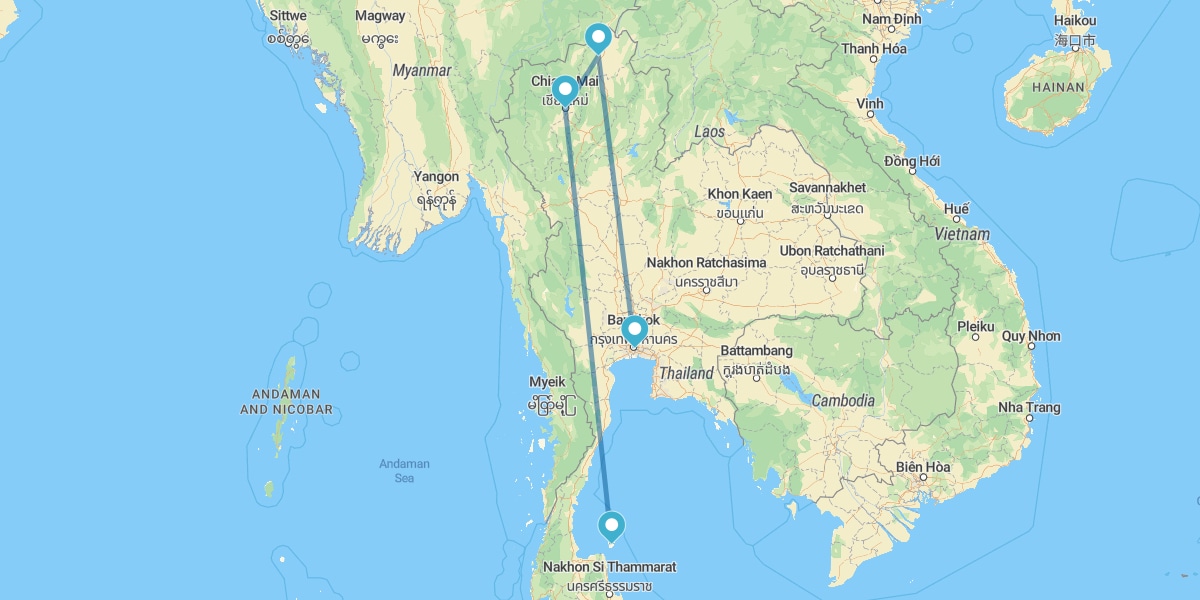 Bangkok, Chiang Rai, Chiang Mai y Koh Samui