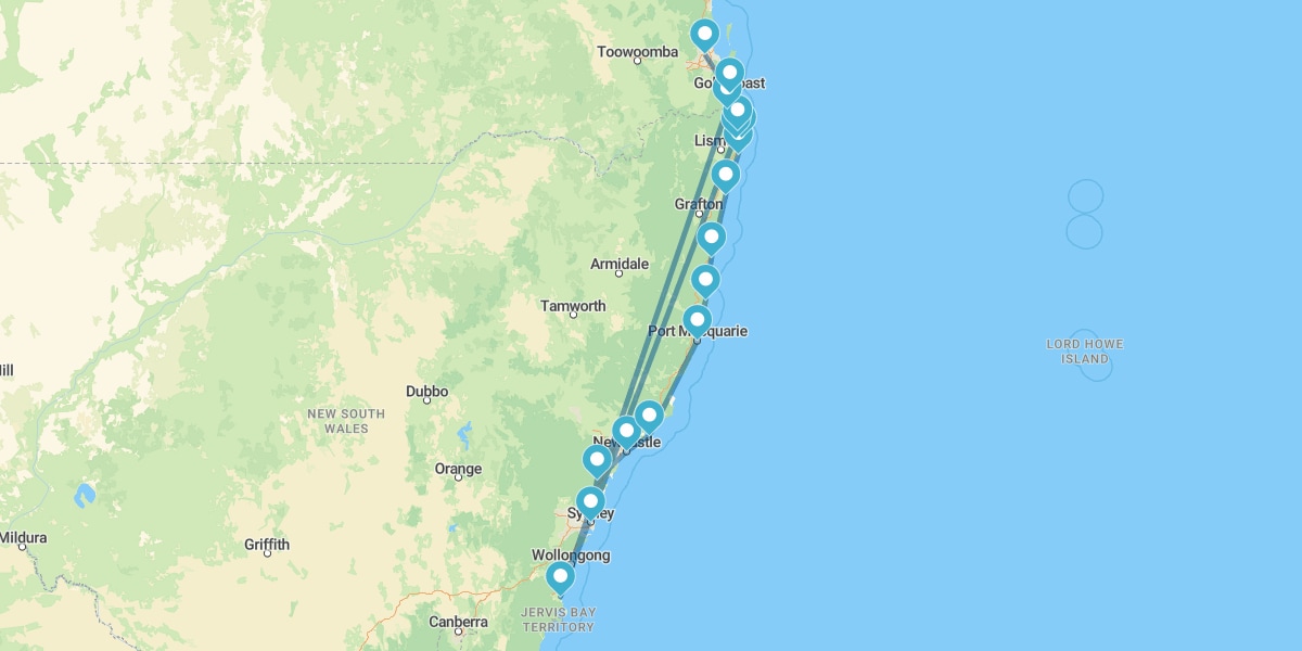 Ruta Aussie, desde Sídney a Brisbane