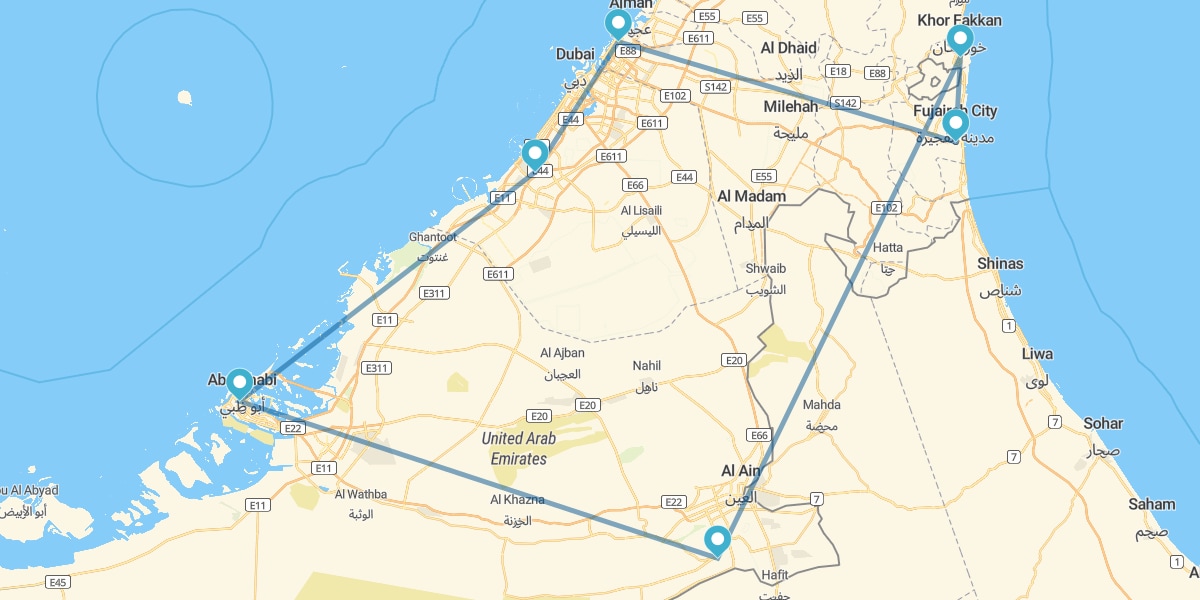 Ruta por los Cuatro Emiratos Árabes