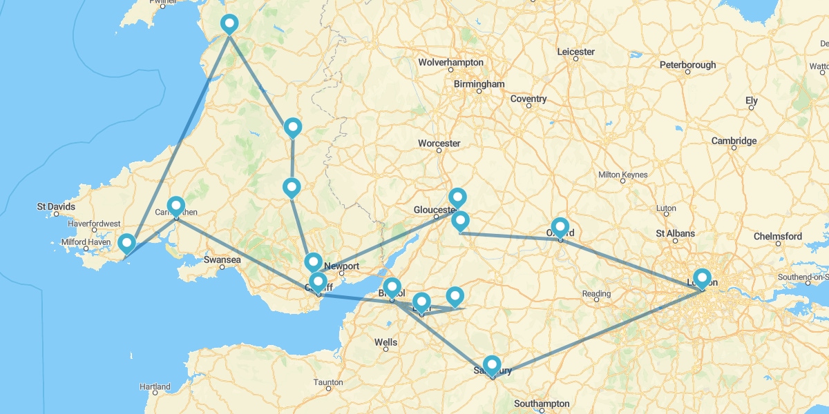 Ruta por el Corazón de Gales e Inglaterra