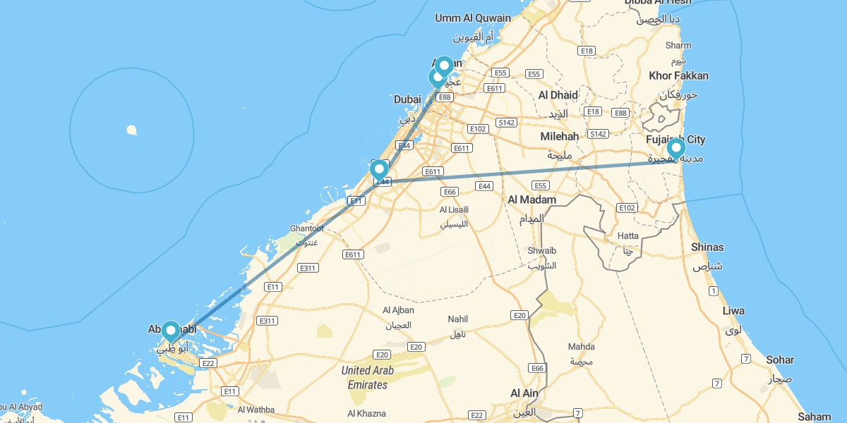 Dubái, Abu Dhabi, Sharjah, Ajman y Fujairah